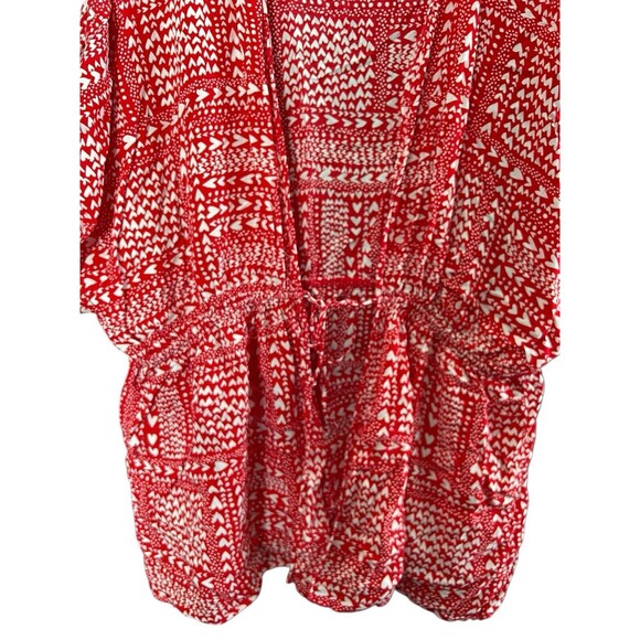 Victorias Secret Red  Hearts Batwing Sleeve Beach Cover-Up Kimono Robe OS - Picture 3 of 5